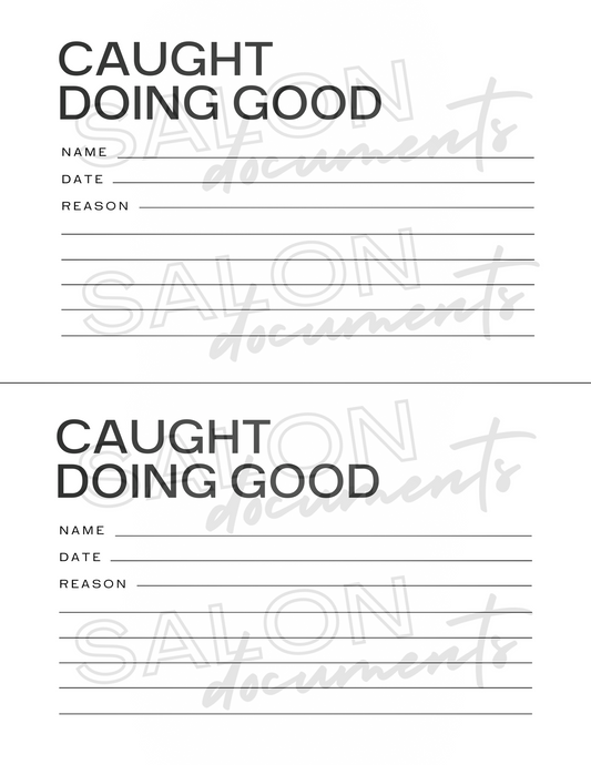 Minimal Vibe: Caught Doing Good Employee Praise Card