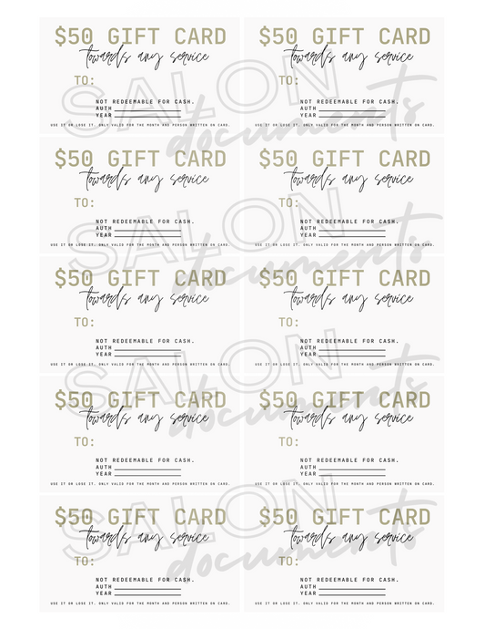 Naturalist Vibe: $50 Gift Card Voucher Page