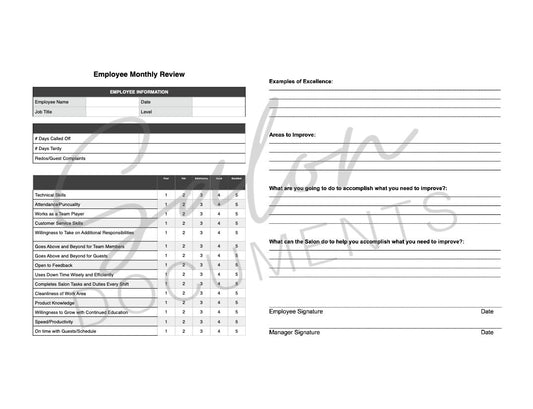 Employee Monthly Review